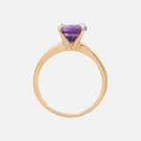 Amethyst Solitair Ring 18k, Objet Dore