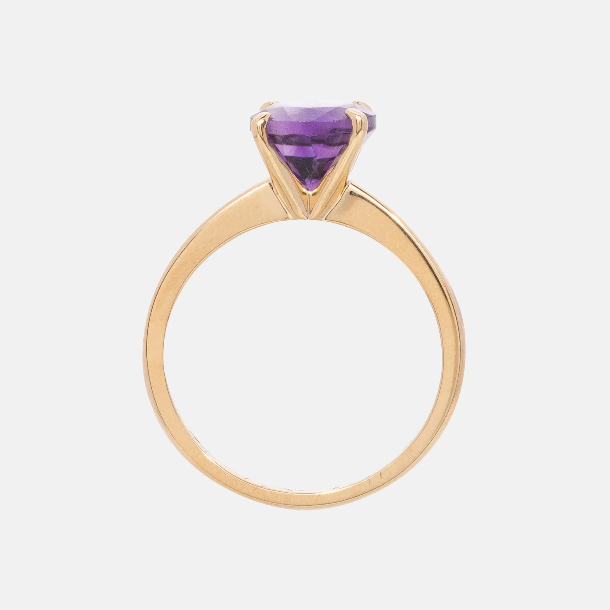 Amethyst Solitair Ring 18k, Objet Dore