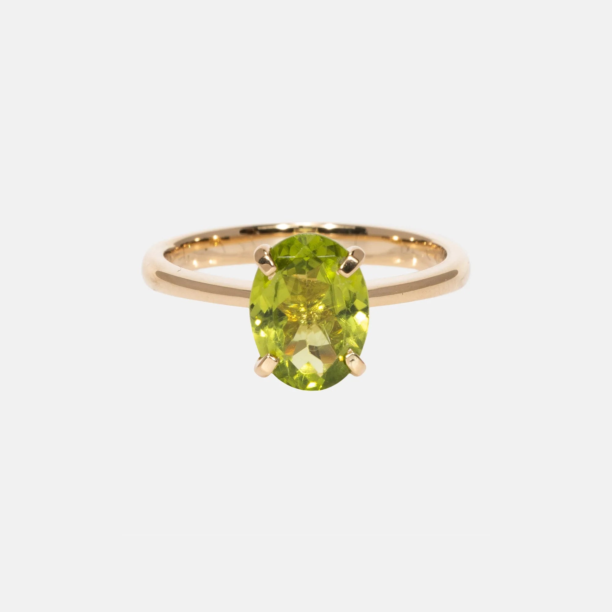 Peridot Solitair Ring 18k, Objet Dore