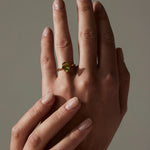 Peridot Solitair Ring 18k, Objet Dore