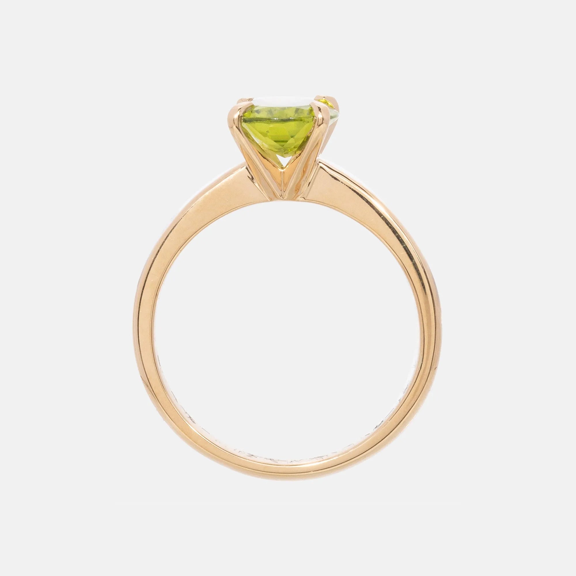 Peridot Solitair Ring 18k, Objet Dore