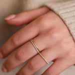 Geboortesteen April - Diamant Alliance Pavé Ring 14 karaat goud, Objet Dore