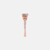 Grijze Diamant Solitaire Pave Ring 14 karaat goud, Objet Dore