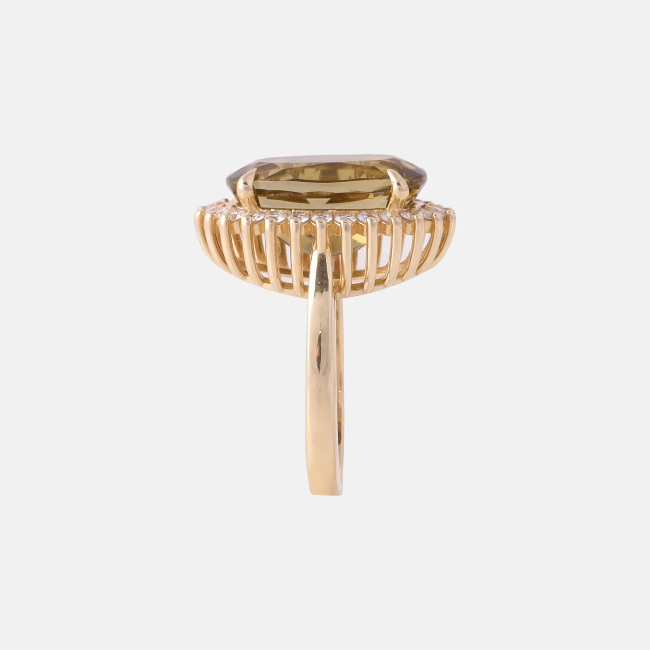 Groene Toermalijn Entourage Ring 14 karaat goud, Objet Dore