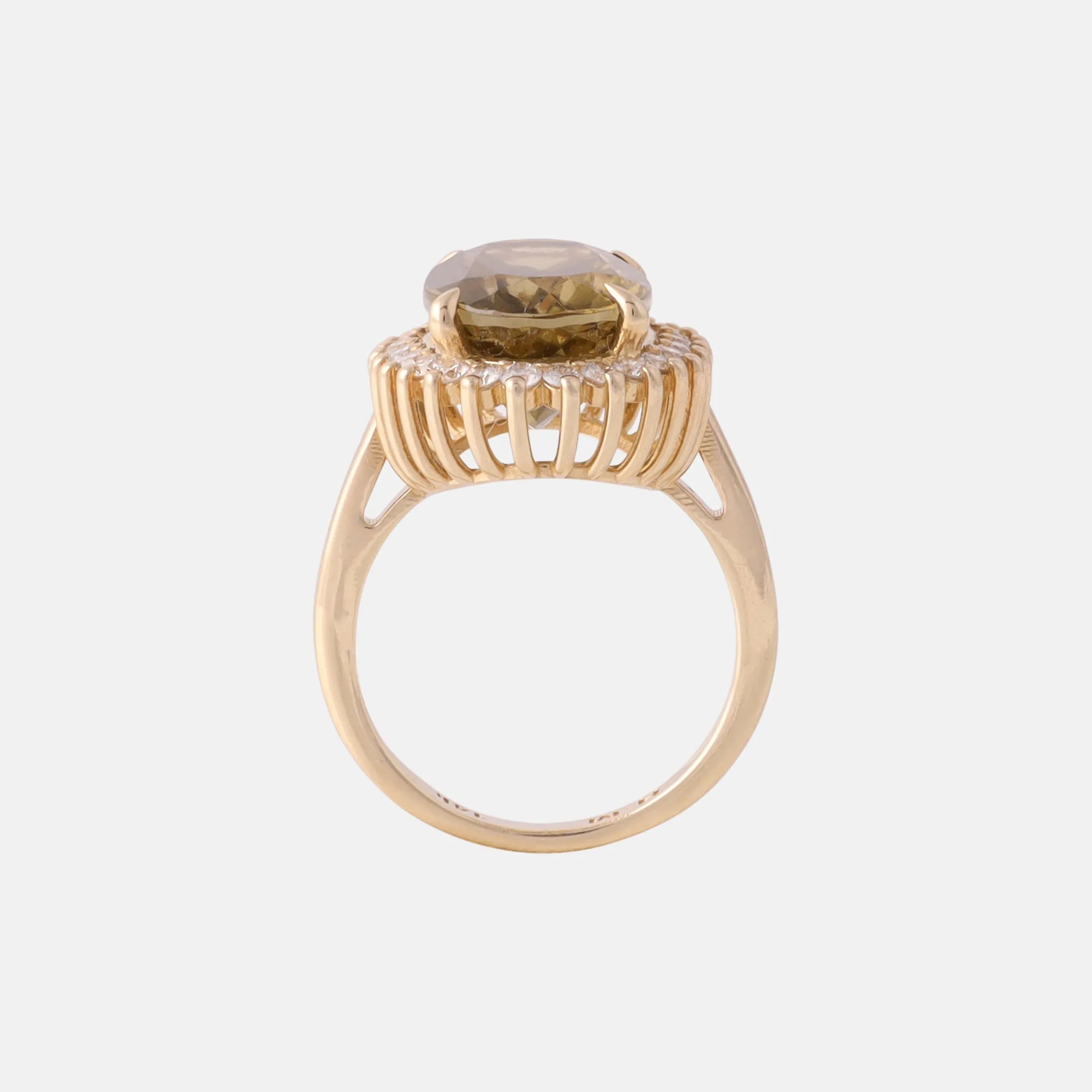 Groene Toermalijn Entourage Ring 14 karaat goud, Objet Dore