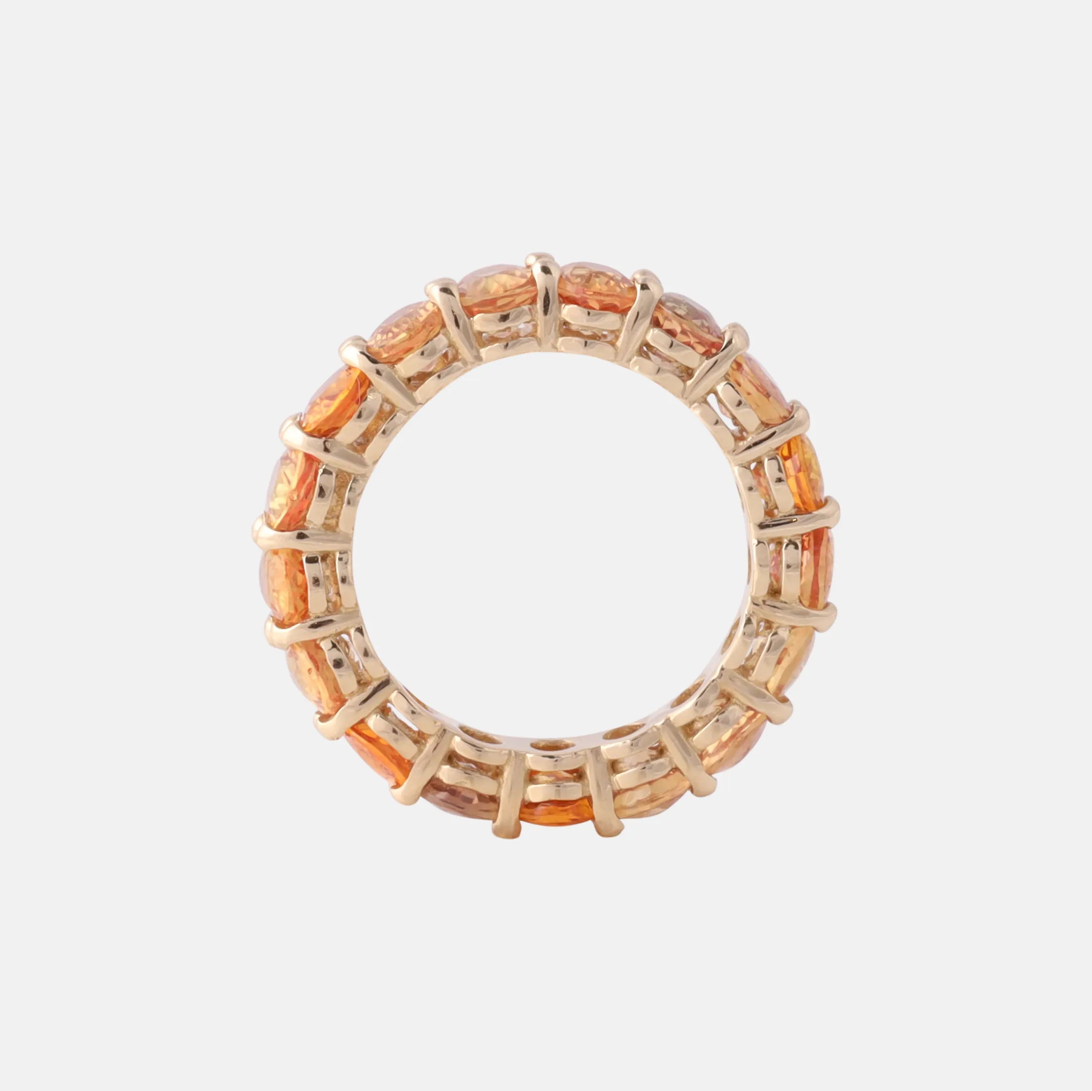 Oranje Saffier Eternity ring 14 karaat goud, Objet Dore