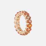 Oranje Saffier Eternity ring 14 karaat goud, Objet Dore