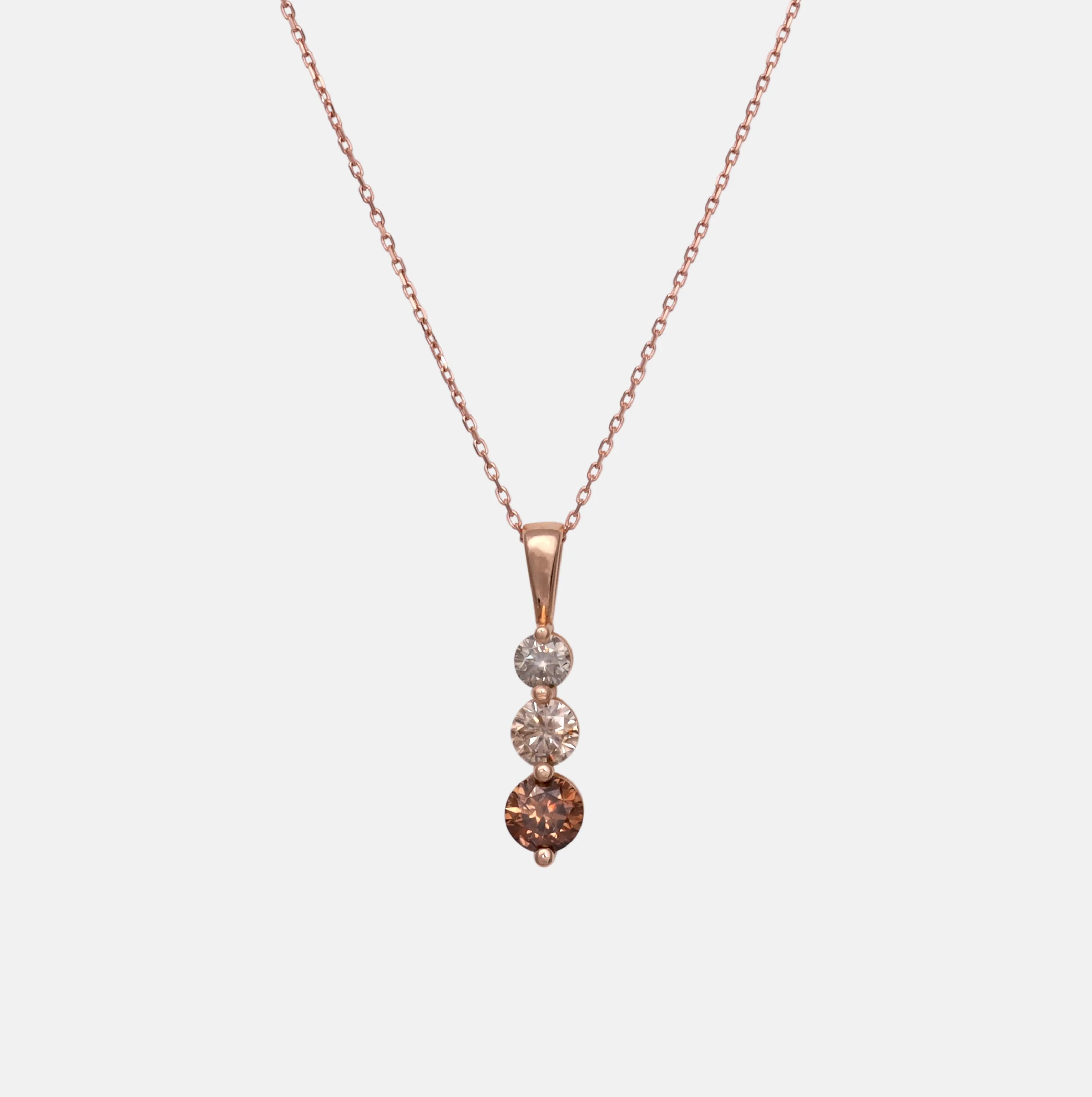 Fancy Diamant Ketting 14 karaat roségoud, Objet Dore