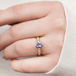 Tanzaniet & Diamant Eye-Catcher Ring 18k goud, Objet Dore