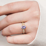 Tanzaniet & Diamant Eye-Catcher Ring 18k goud, Objet Dore