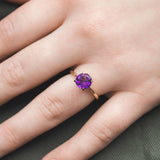Amethyst Solitair Ring 18k, Objet Dore