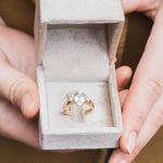 Aquamarijn & Diamant Trilogie Ring 18k, Objet Dore