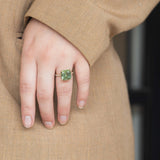 Green Tourmaline & Diamond Alliance Ring 14 carat gold