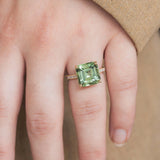 Green Tourmaline & Diamond Alliance Ring 14 carat gold