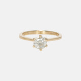Licht Gele Briljant geslepen Diamant Solitaire Ring 14 karaat goud, Objet Dore