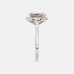 6.64ct Fancy Brown Diamant & Witte Diamant Entourage Ring 14 karaat goud, Objet Dore