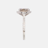 6.64ct Fancy Brown Diamant & Witte Diamant Entourage Ring 14 karaat goud, Objet Dore