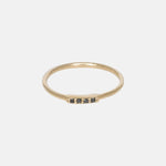 Pinkring Zwarte Diamant 14 karaat goud, Objet Dore