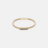 Pinkring Zwarte Diamant 14 karaat goud, Objet Dore