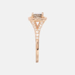Grijs Prinses Geslepen Diamant Halo Ring 14 karaat goud, Objet Dore