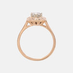 Licht Grijze Ovaal geslepen Diamant Halo Ring 14 karaat goud, Objet Dore