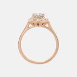 Licht Grijze Ovaal geslepen Diamant Halo Ring 14 karaat goud, Objet Dore