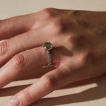 Groengele Briljant Geslepen Diamanten Pave Ring 14 karaat goud, Objet Dore