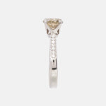 Groengele Briljant Geslepen Diamanten Pave Ring 14 karaat goud, Objet Dore