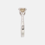 Groengele Briljant Geslepen Diamanten Pave Ring 14 karaat goud, Objet Dore