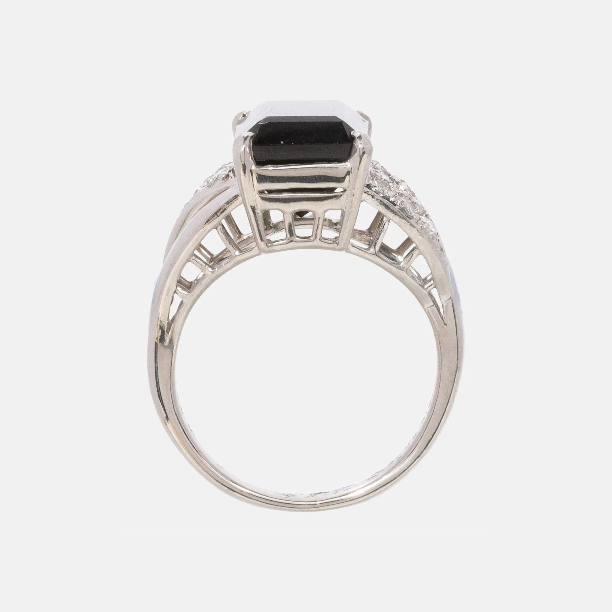 5.3ct Groene Chroom Toermalijn Diamant Ring Platinum, Objet Dore