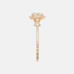 Wit Briljant Geslepen Diamant Halo Pave Ring 14 karaat goud, Objet Dore