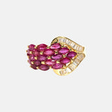 Robijn en Diamanten Ring 18 karaat goud, Objet Dore