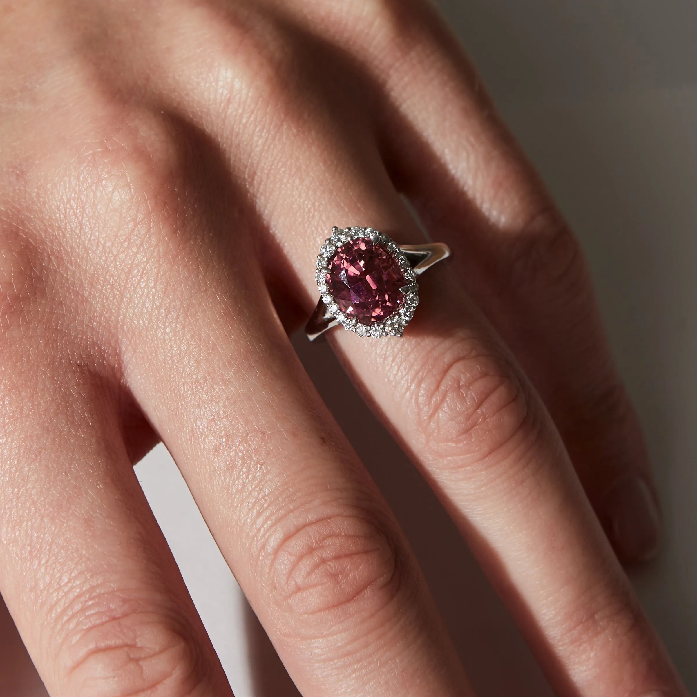 Roze Toermalijn Entourage Ring 14 karaat goud, Objet Dore