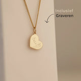 Handwriting Heart Token 14 karaat goud, Objet Dore