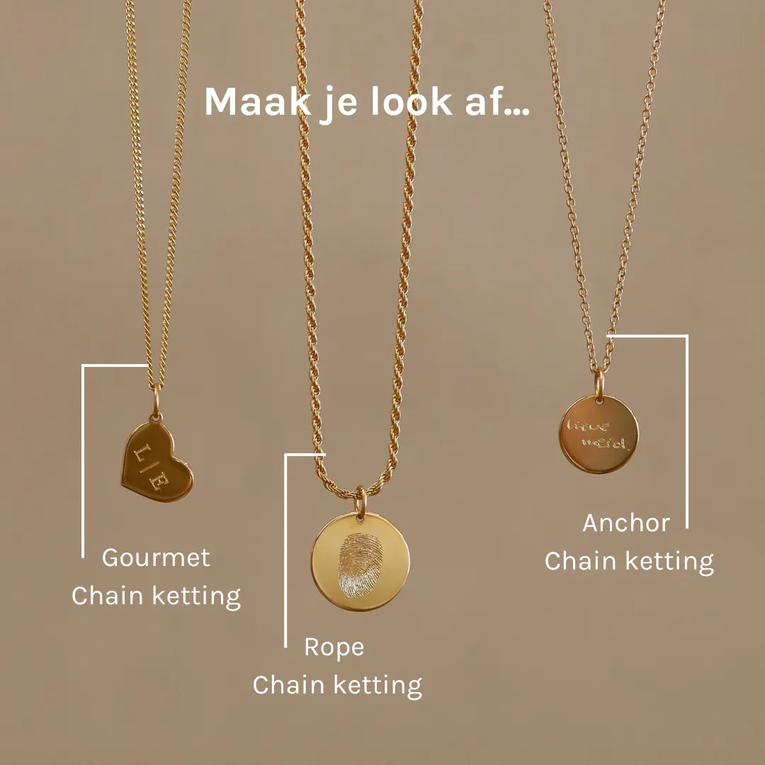 Initial Heart Token 14 karaat goud, Objet Dore