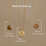 Initial Heart Token 14 karaat goud, Objet Dore