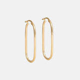 Fine Paperclip Hoop Oorbellen 14k goud, Objet Dore