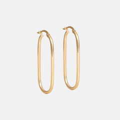 Fine Paperclip Hoop Oorbellen 14k goud, Objet Dore