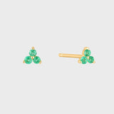 Smaragd Trilogie Stud Piercing 14k goud, Objet Dore