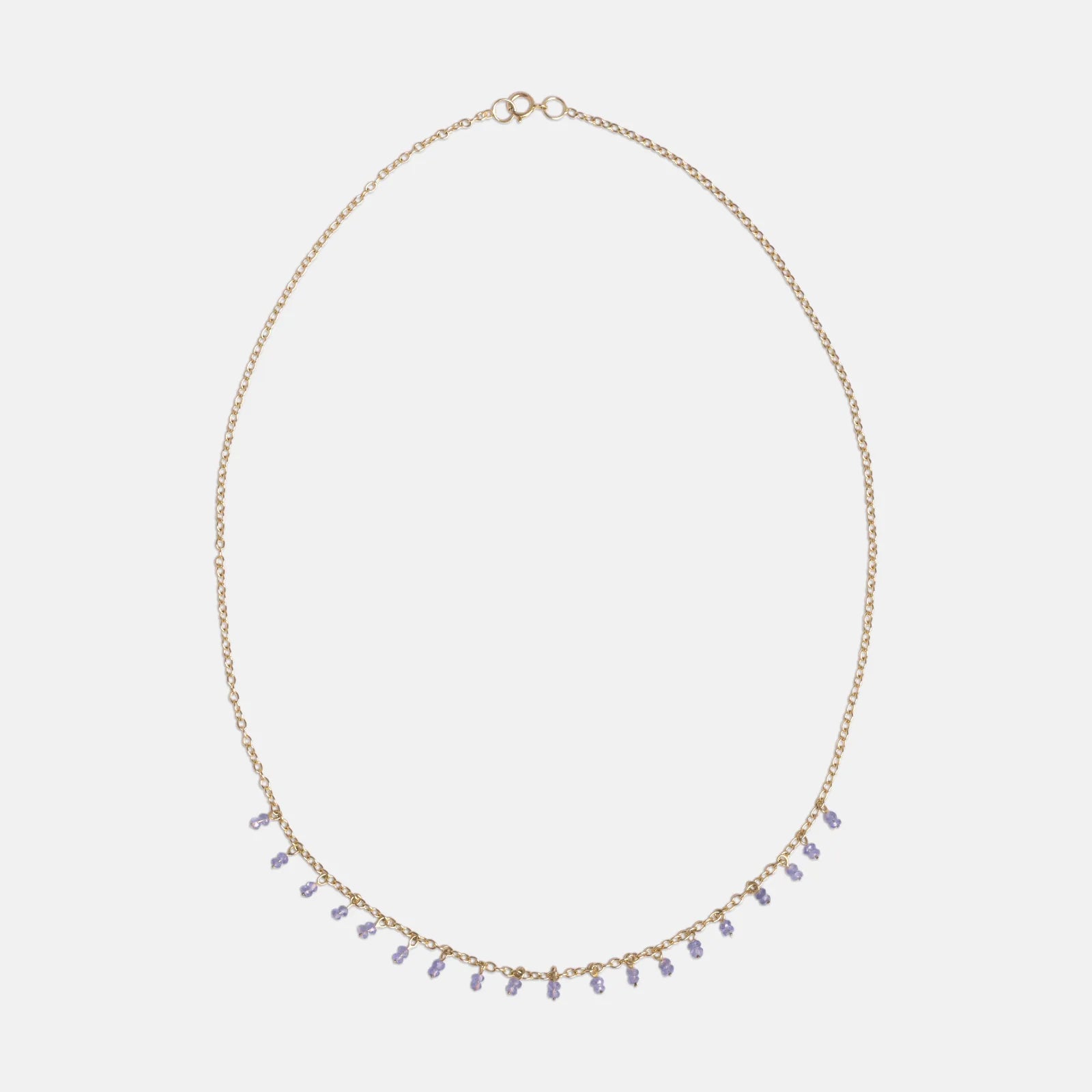 Anchor Schakel ketting Tanzaniet 14k geelgoud, Objet Dore