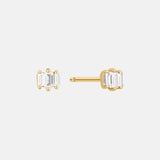 Witte Topaas Baguette Oorbel 14 karaat goud, Objet Dore