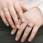 Amethyst Solitair Ring 18k, Objet Dore