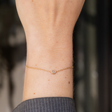 Rose Link Bracelet Diamond - 14k yellow gold