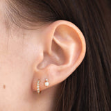 Bubble Diamond Huggie 14k gold