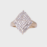 Caroline - Vintage Lozenge Light Grey Diamant Cluster Ring 9k