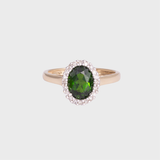 Jamie - Vintage Blue Sapphire & Diamond Ring 9k