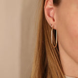 Fine Paperclip Hoop Oorbellen 14k goud, Objet Dore