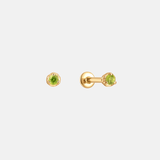 Fine Stud Piercing Green Tourmaline 14k yellow gold