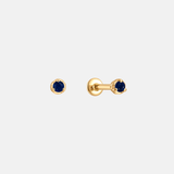 Fine Stud Piercing Sapphire 14k yellow gold