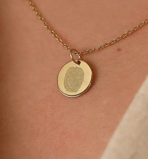 Fingerprint Coin Token - 14 karaat goud, Objet Dore